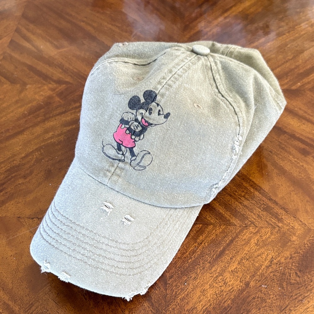 Disney Olive Green Mickey Mouse Cap